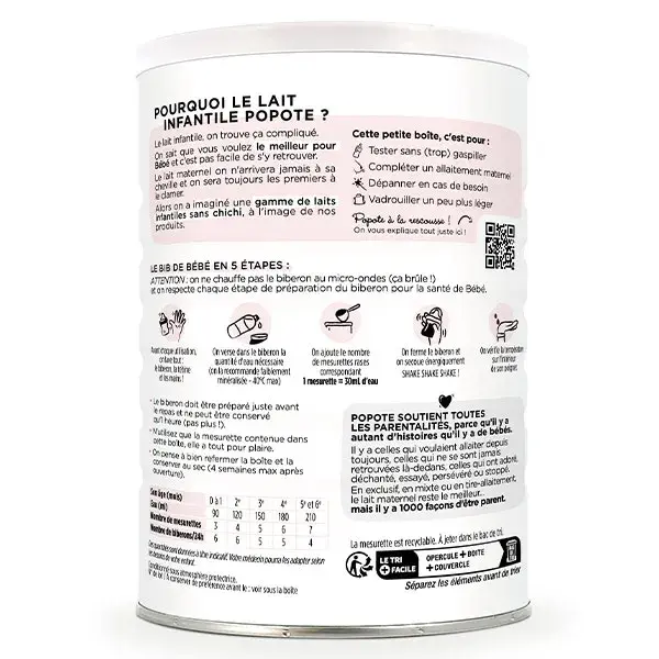 Popote Lait infantile 1er âge BIO 400g