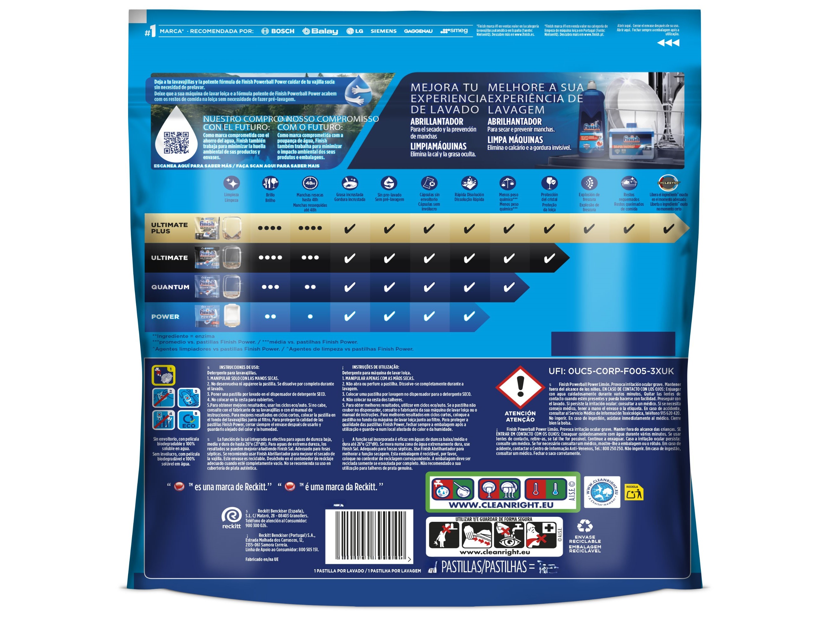 DETERGENTE LOIÇA MÁQUINA FINISH POWER LIMÃO 80 PASTILHAS