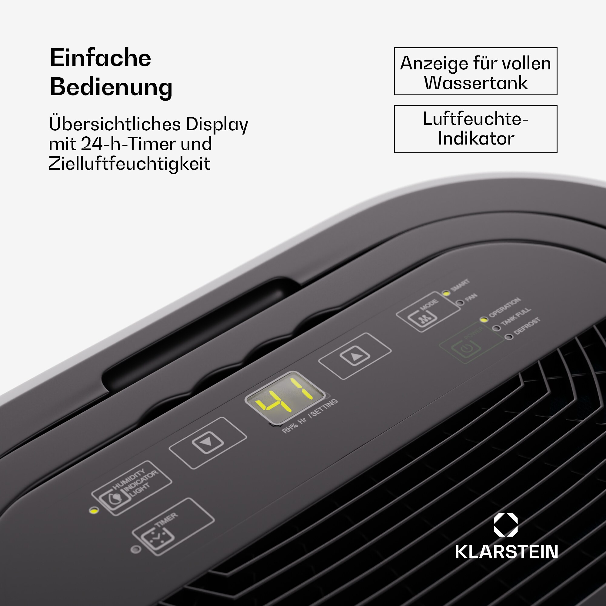 AeroDry 10 Luftentfeuchter 165W 10l/d 265m³/h 25m² DrySelect 37dB
