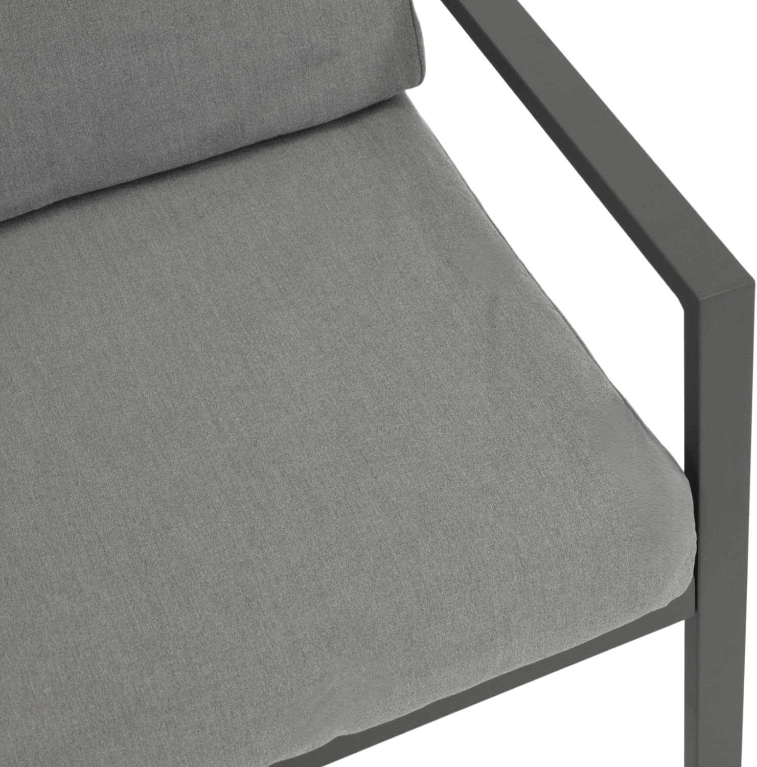 DEGAMO Loungeset Gartenset Vancouver 4-teilig, Aluminium anthrazit, Polster grau, wetterfest, Outdoor