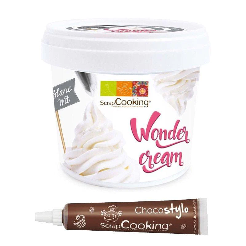 Wonder cream blanche 150 g + 1 Stylo chocolat Scrapcooking