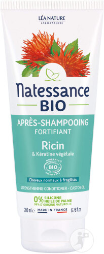 Natessance Bio Après-Shampoing Fortifiant Ricin Bio & Kératine Végétale Tube 200ml