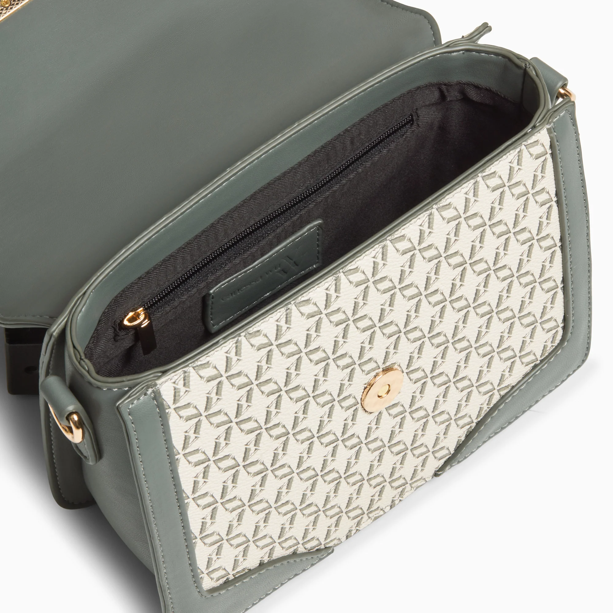 Sacs-Petit sac cartable Karen vert à toile monogramme