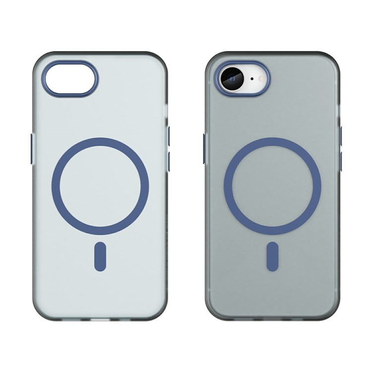 iPhone 16e MagSafe Hybrid Hülle TPU Bumper Slim Design Matt - Grau / Transparent