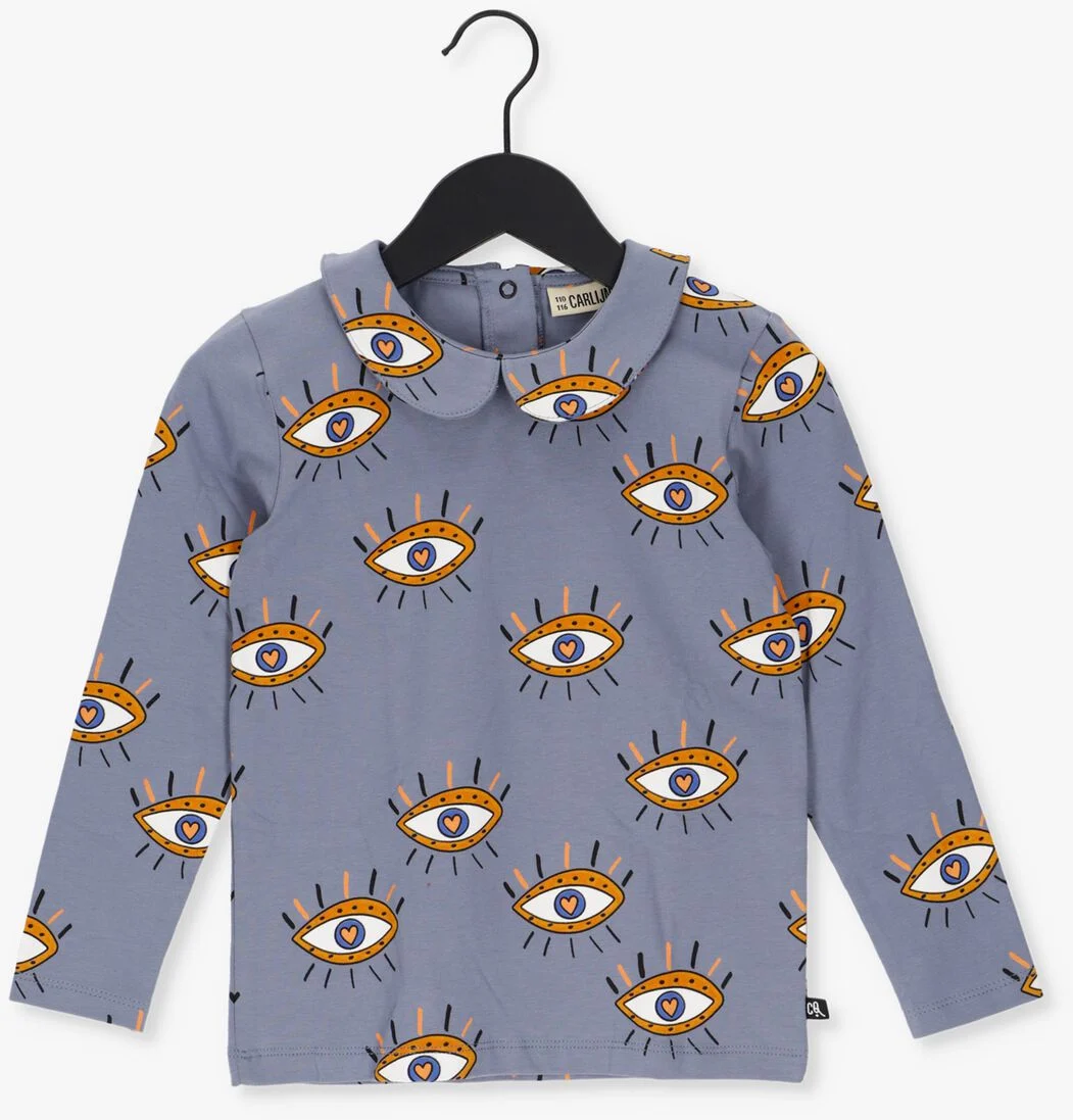 CARLIJNQ lichtblauwe carlijnq  heart eyes - longsleeve collar