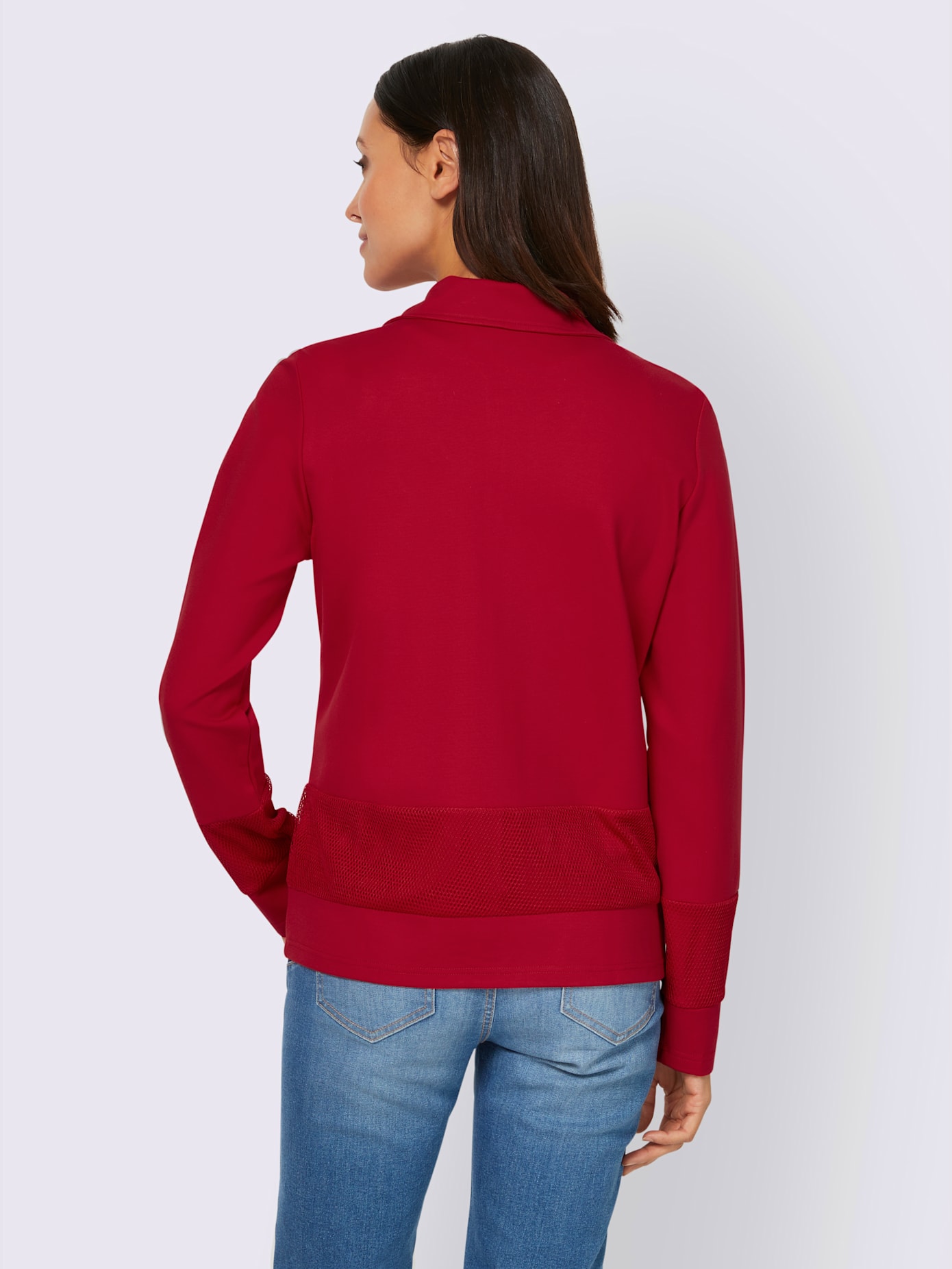 Veste légère empiècements maille décoratifs