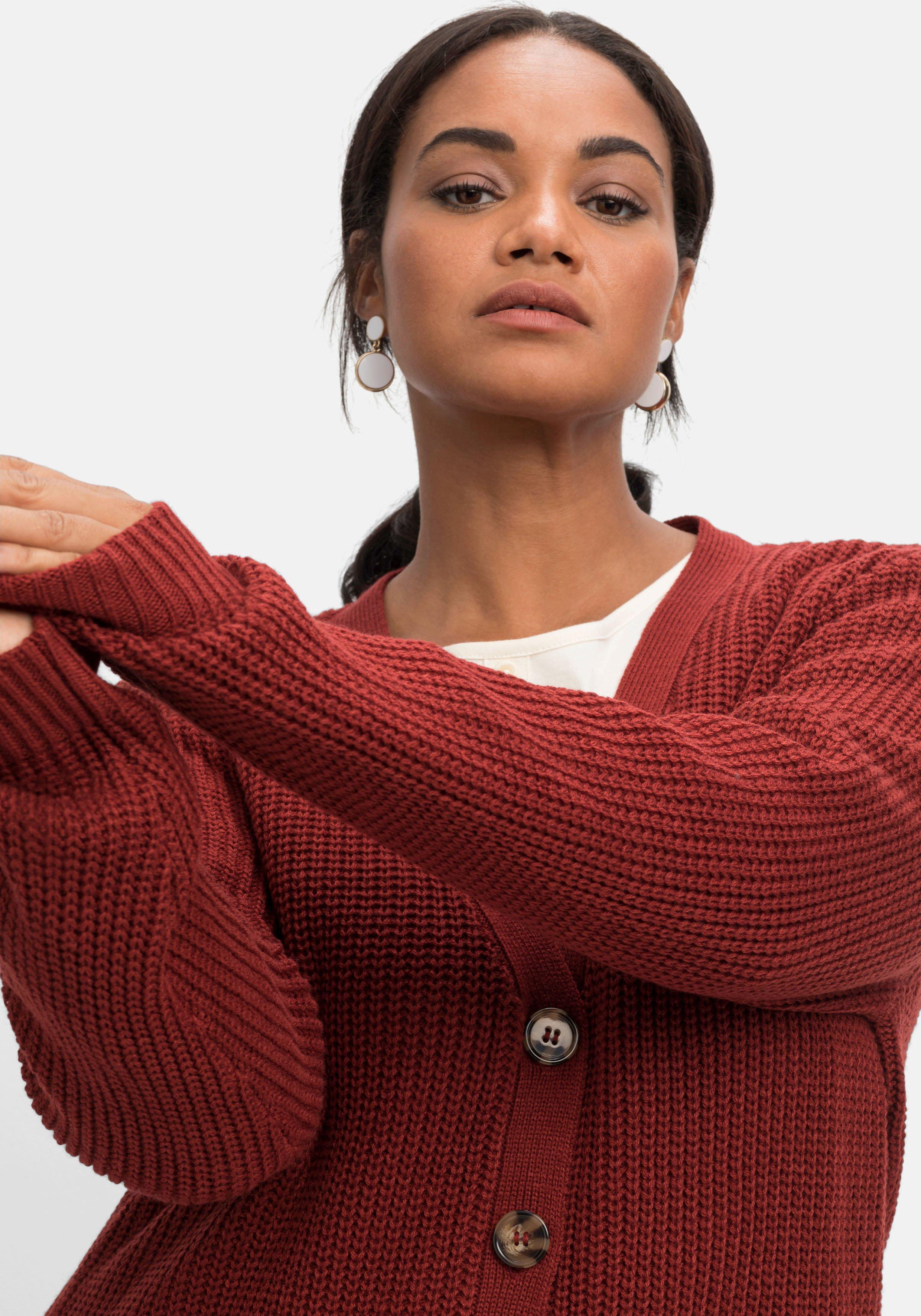 Longstrickjacke mit tiefem V-Ausschnitt, soft