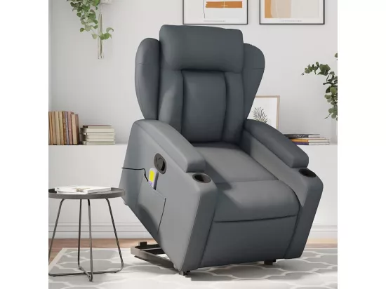 Fauteuil inclinable massant Gris Similicuir