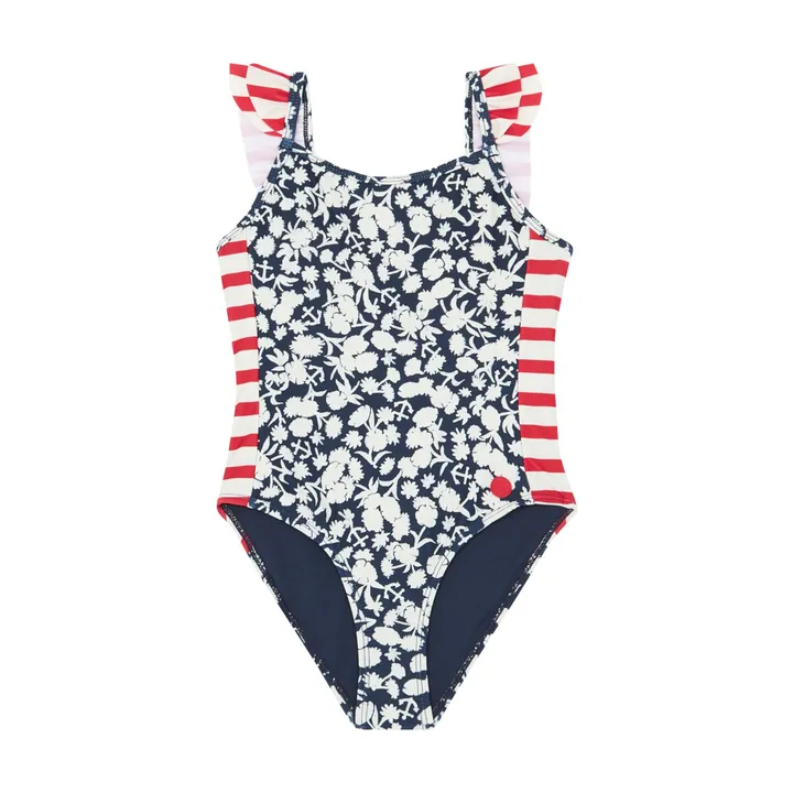 Scotch & Soda Maillot 1 Pièce Fleurs | Bleu nuit