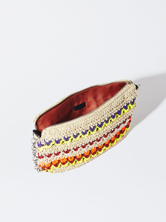Bolsa transversal trançada - Multicolorida