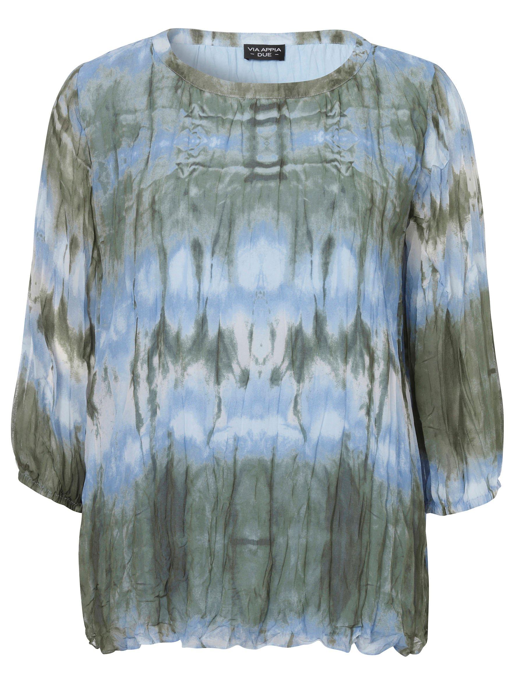 Tunika mit Batikdruck, in Crash-Optik
