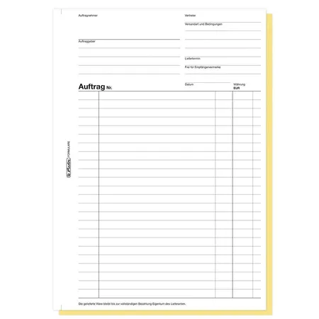 Herlitz Formularbuch Auftrag 104, DIN A4, 2 x 40 Blatt