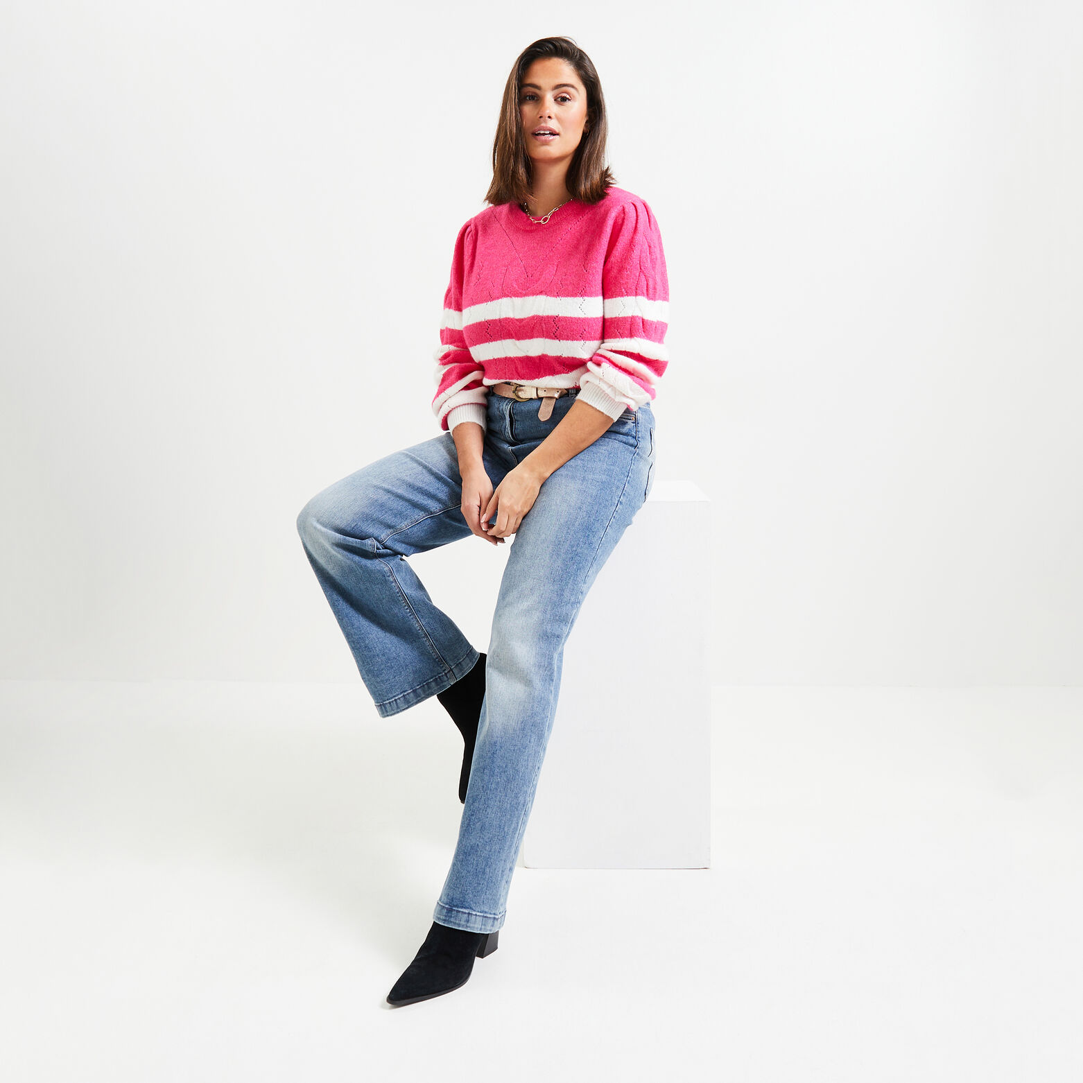Pull rayé femme