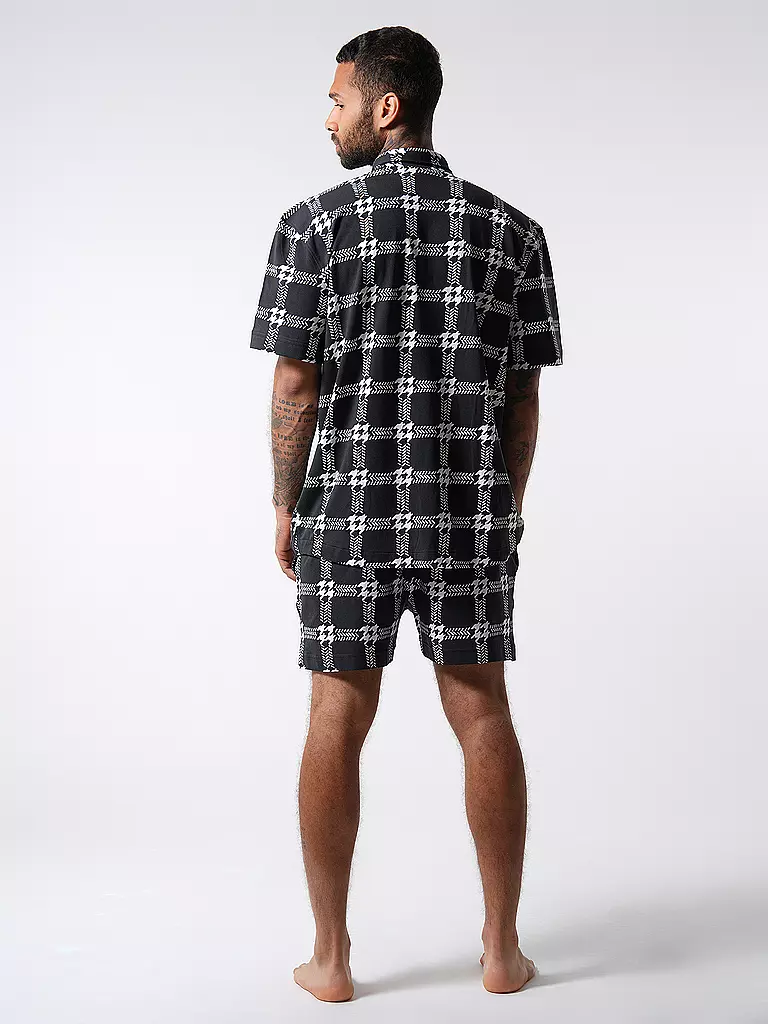 HUGO Pyjama HOUNDSTOOTH schwarz
