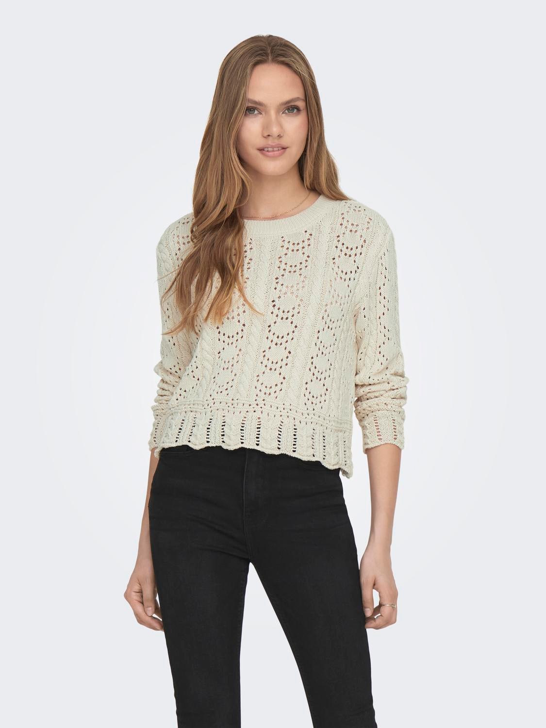 ONLCANDY Strickpullover Ecru