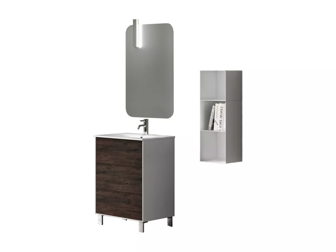 Ensemble de salle de bain 4 pièces IGEA brun foncé