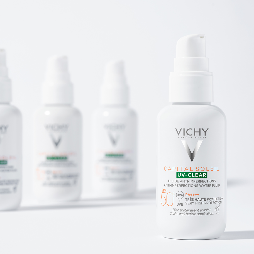 Vichy Capital Soleil UV-Clear solkrem til ansikt SPF50  40 ml