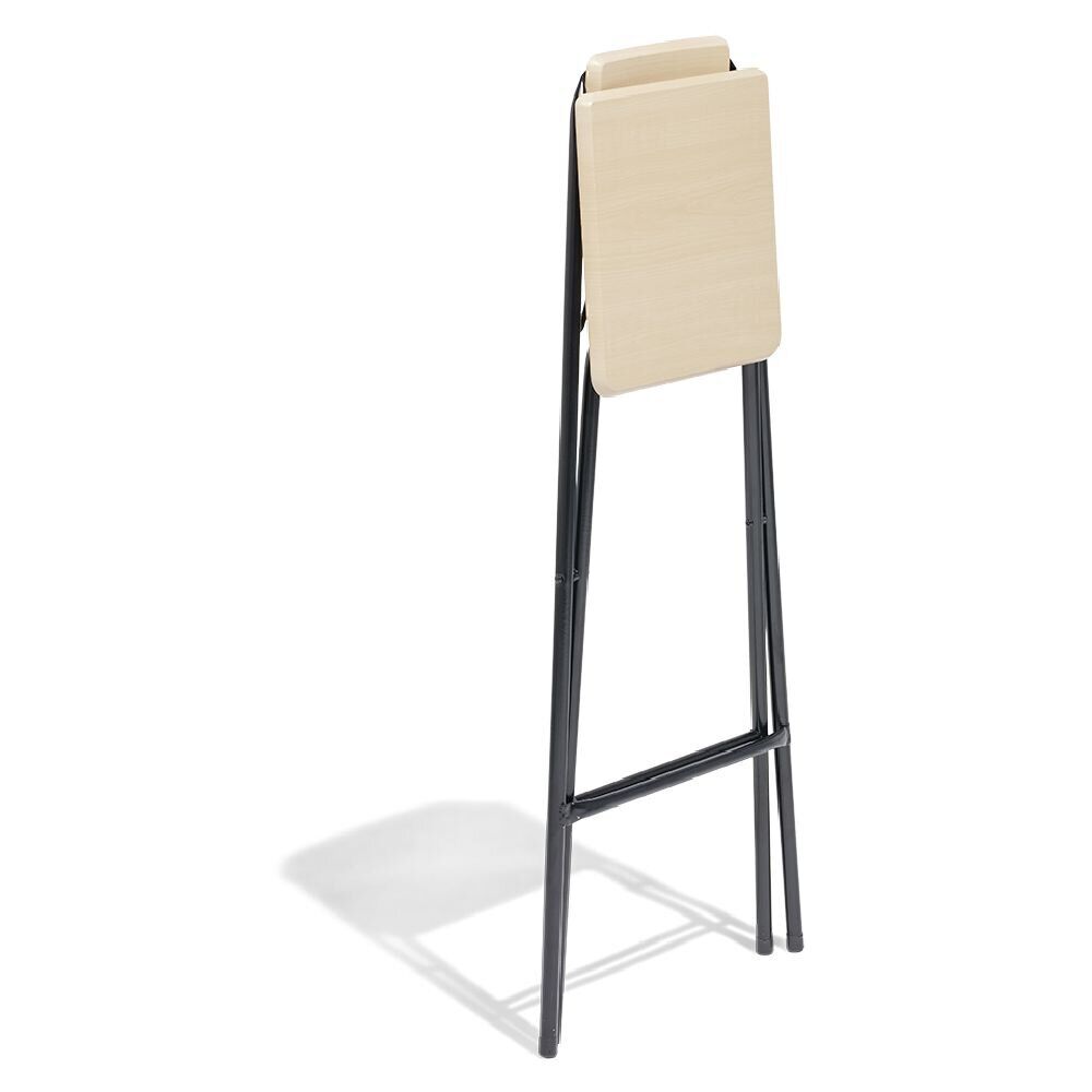 Tabouret de bar pliable en bois Rodin noir et naturel 60x60xH79cm