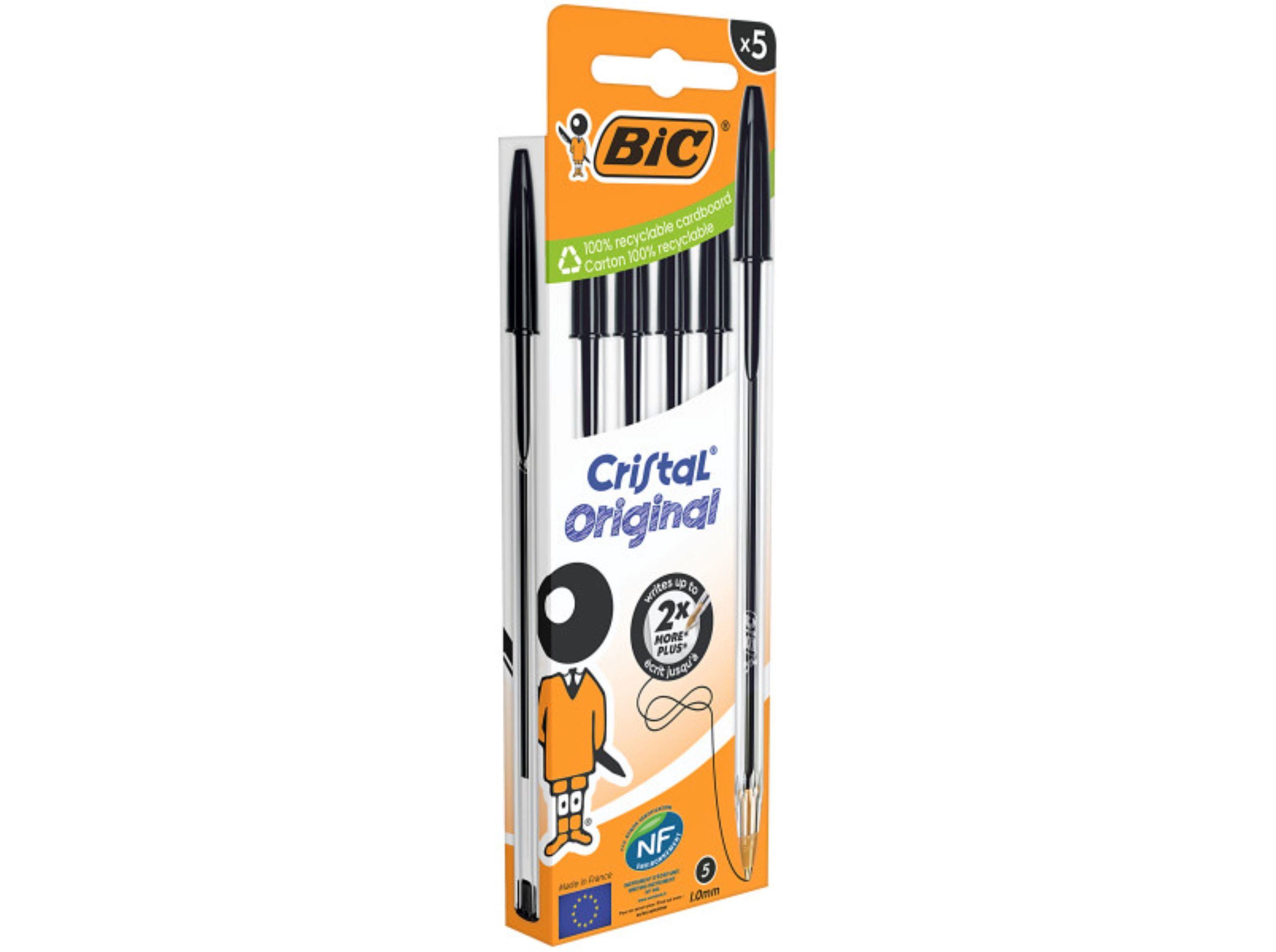 ESFEROGRÁFICA CRISTAL BIC PRETO 5 UNIDADES