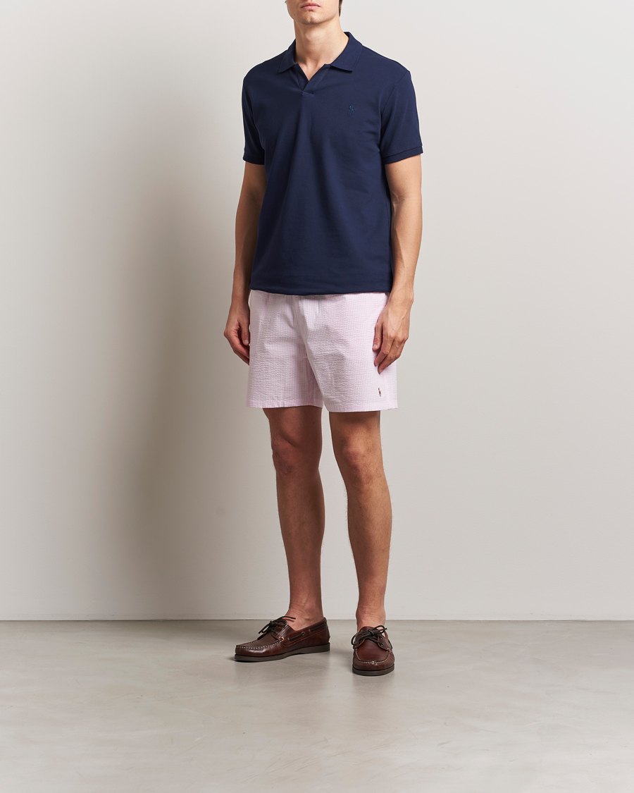 Polo Ralph Lauren Recycled Traveler Seersucker Swimshorts Carmel Pink
