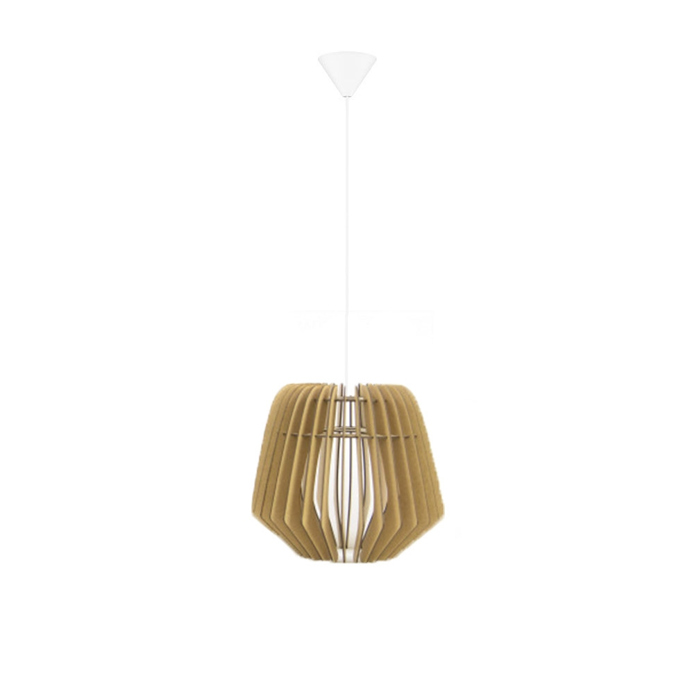 Original houten hanglamp - met koordset wit medium