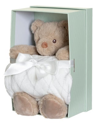 Teddykompaniet Svea Kosedyr med Teppe i Gaveeske, Beige