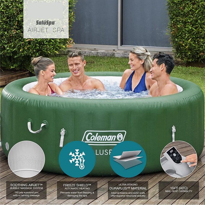 Banheira de Hidromassagem Inflável SaluSpa | Banheira de Hidromassagem Portátil com Sistema de Água Aquecida e Jatos de Bolhas | Capacidade para até 6 pessoas