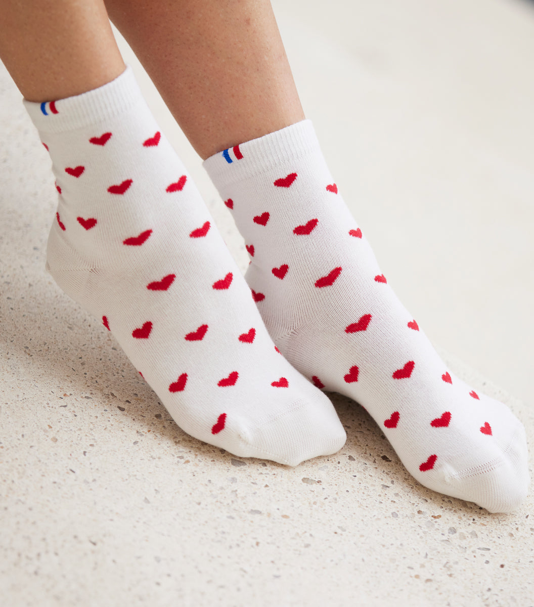 Chaussettes Femme - Petit Cœur Rouge