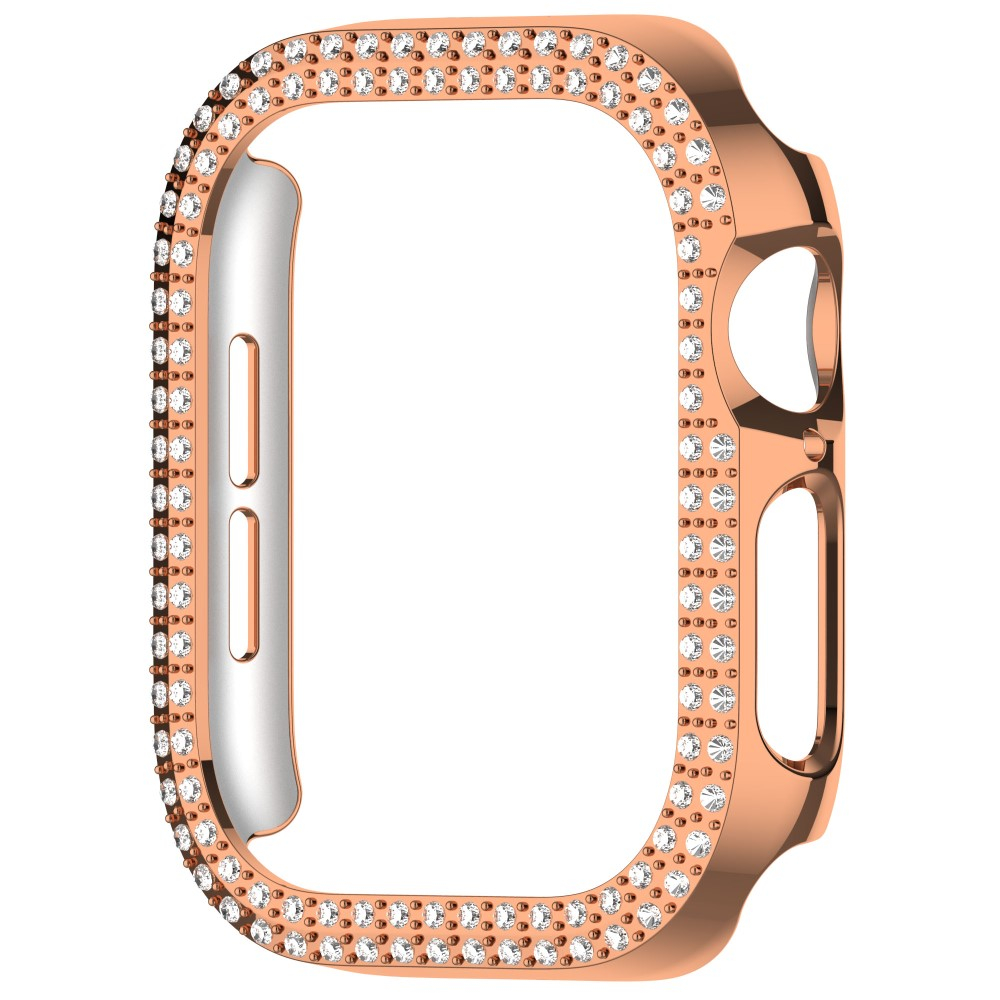 Apple Watch Series 11 / Series 10 (42mm) Galvanisierte Glitzer Strass Bumper Hülle - Roségold