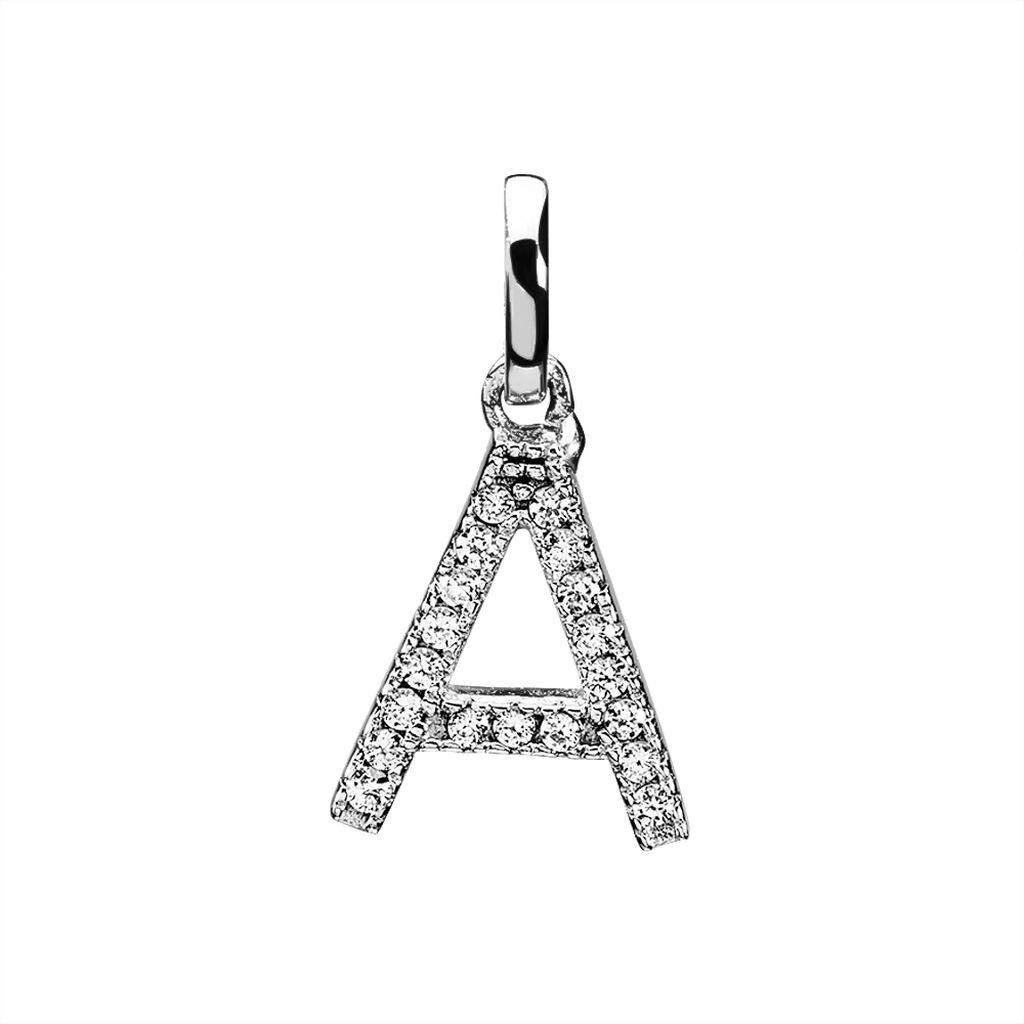 Pendentif Klementine Or Blanc Oxyde De Zirconium