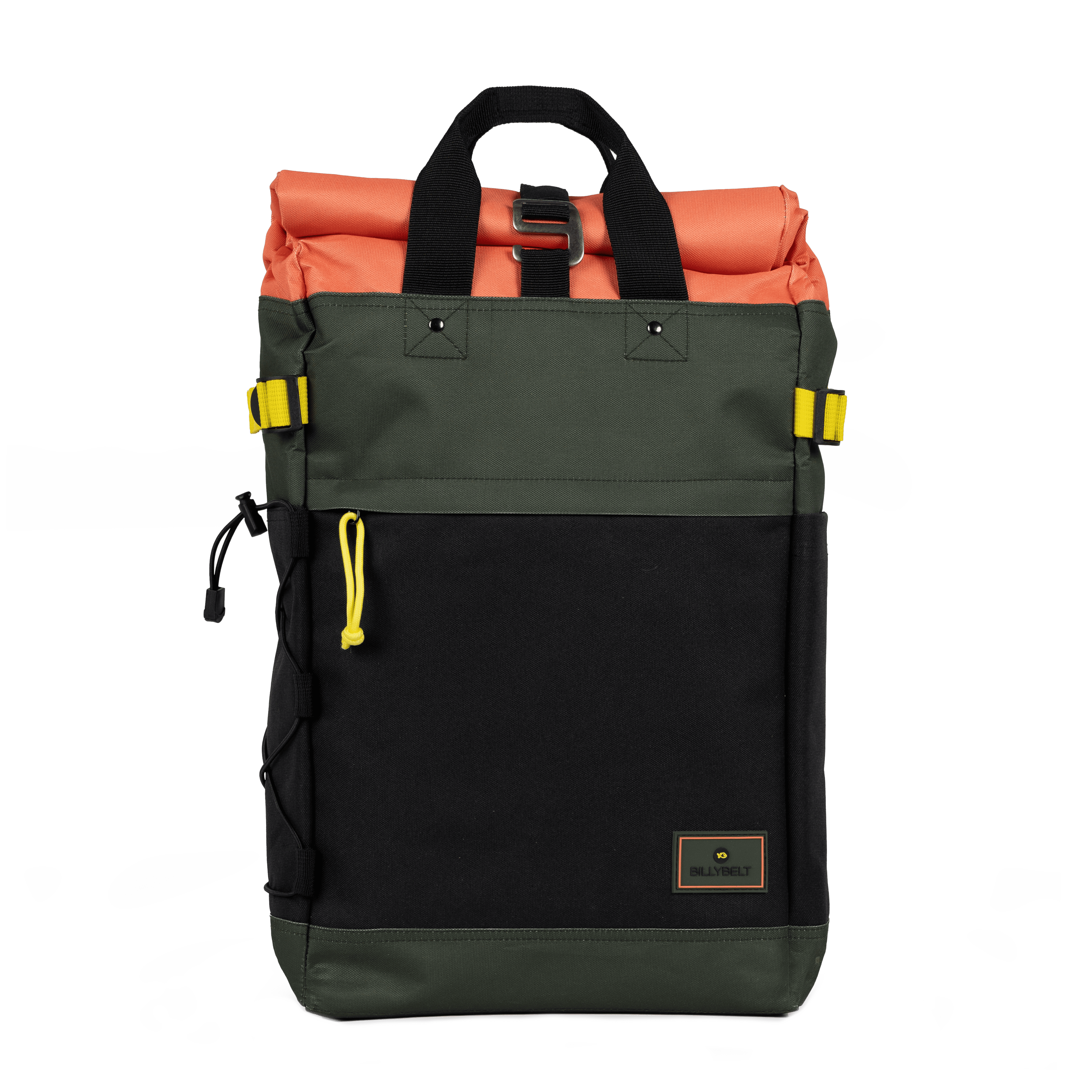 KAKI ET ORANGE - Sac à dos en polyester recyclé rolltop | Kaki