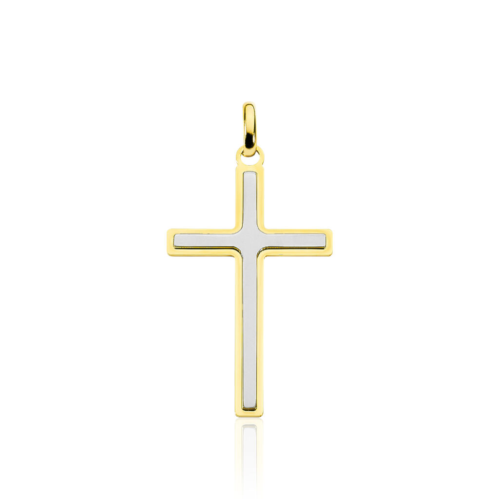 Pendentif Casey Croix Or Bicolore