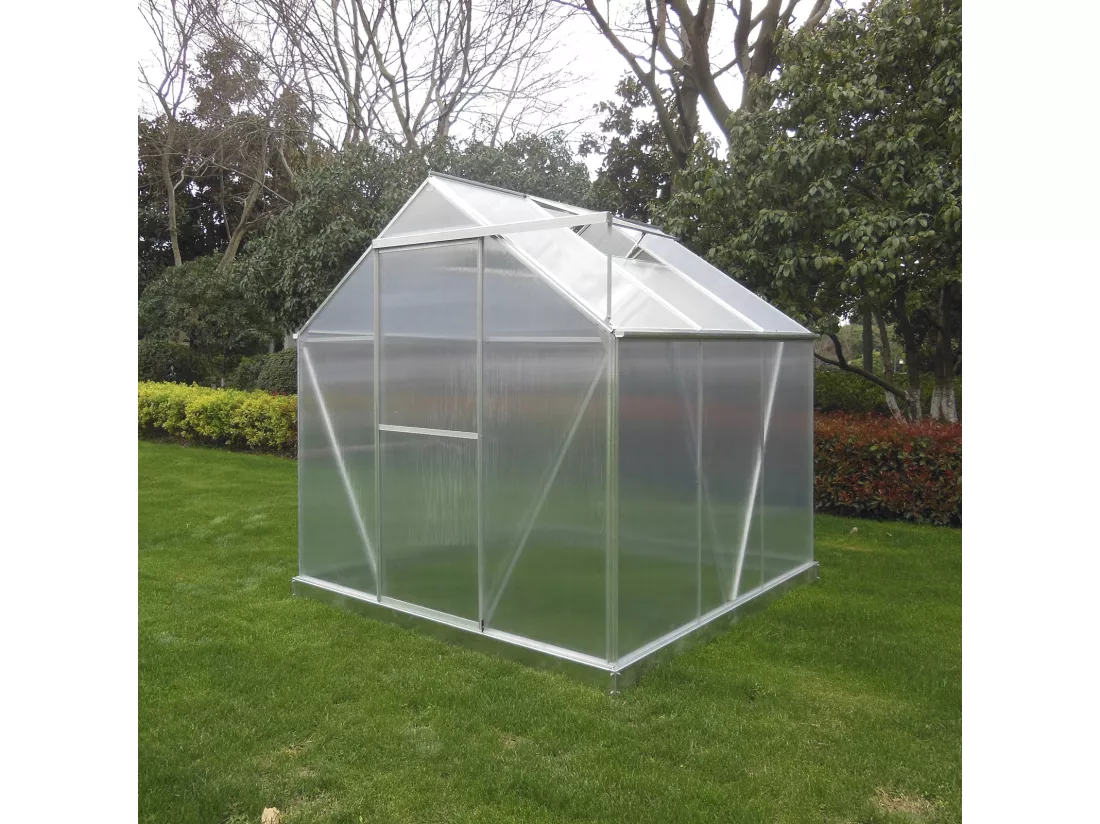 Serre de Jardin en Polycarbonate/Aluminium Gardiun Lunada - 3,63 m² 188x193x190 cm avec Base 3 Modules