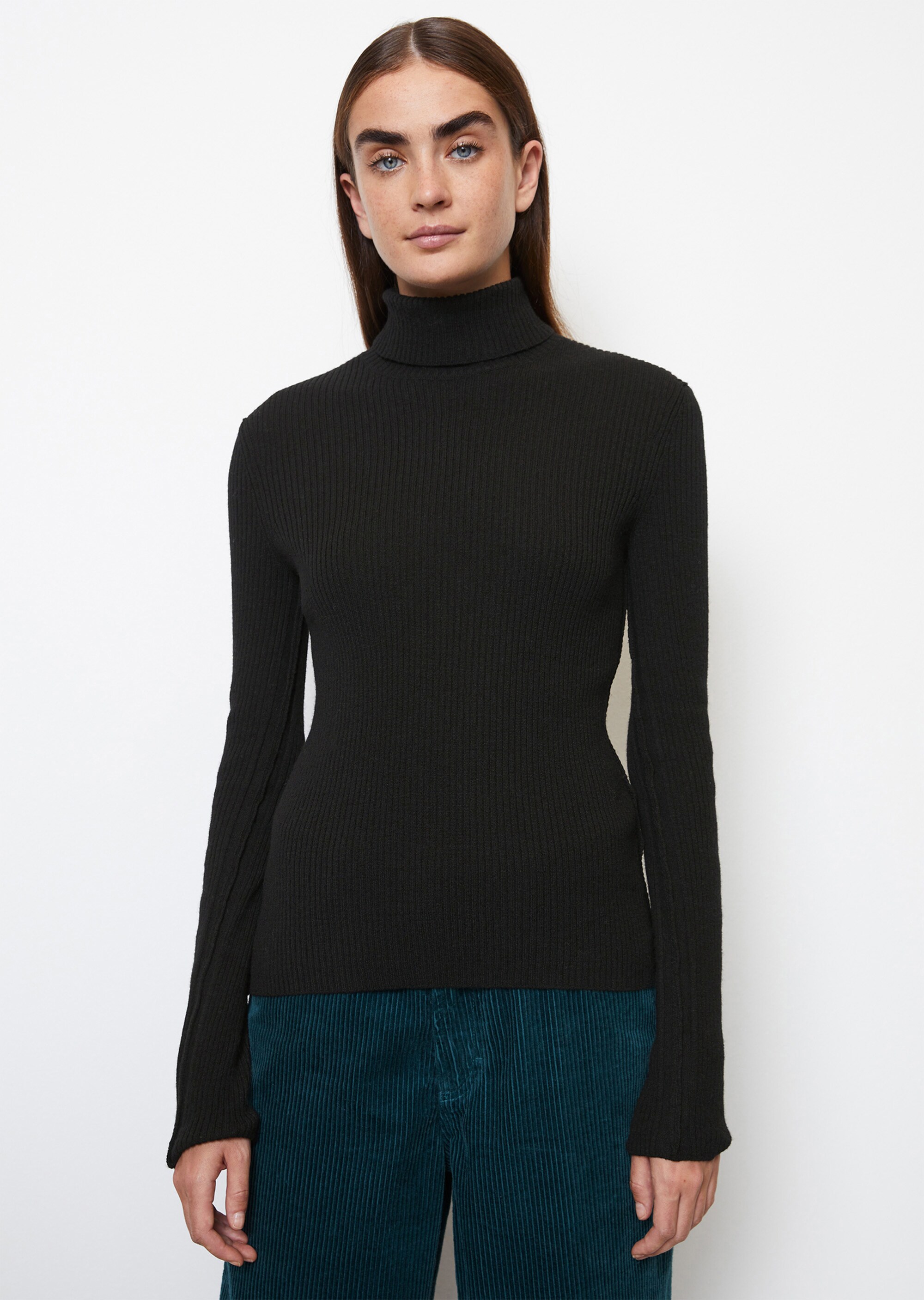 Rollkragenpullover shapedim soften Rippstrick