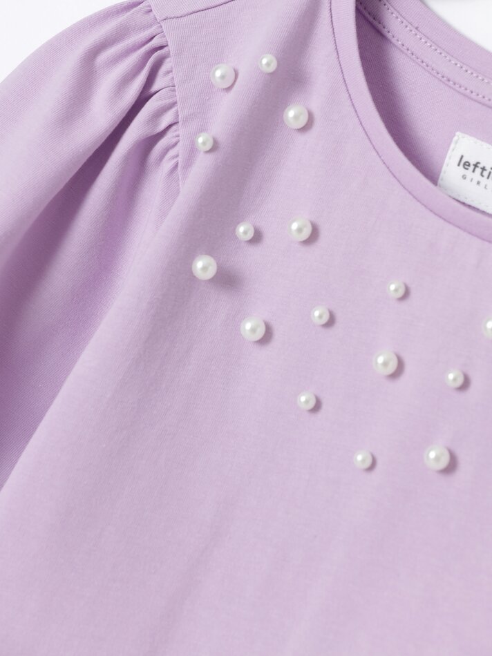 Camiseta com pérolas - Malva