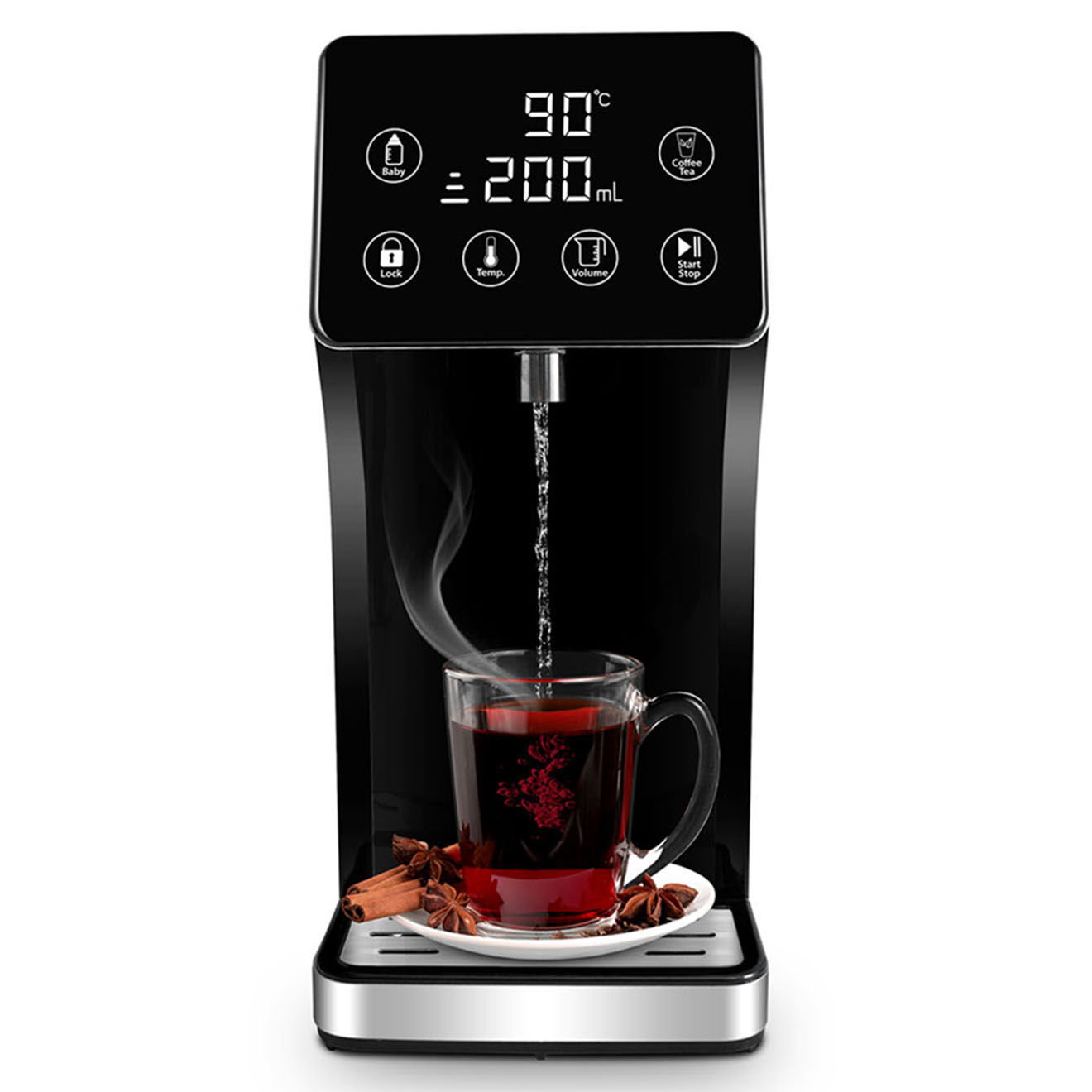 Kitchencook Distributeur d'eau tempérée noir  - 62x37.5x35.5 cm