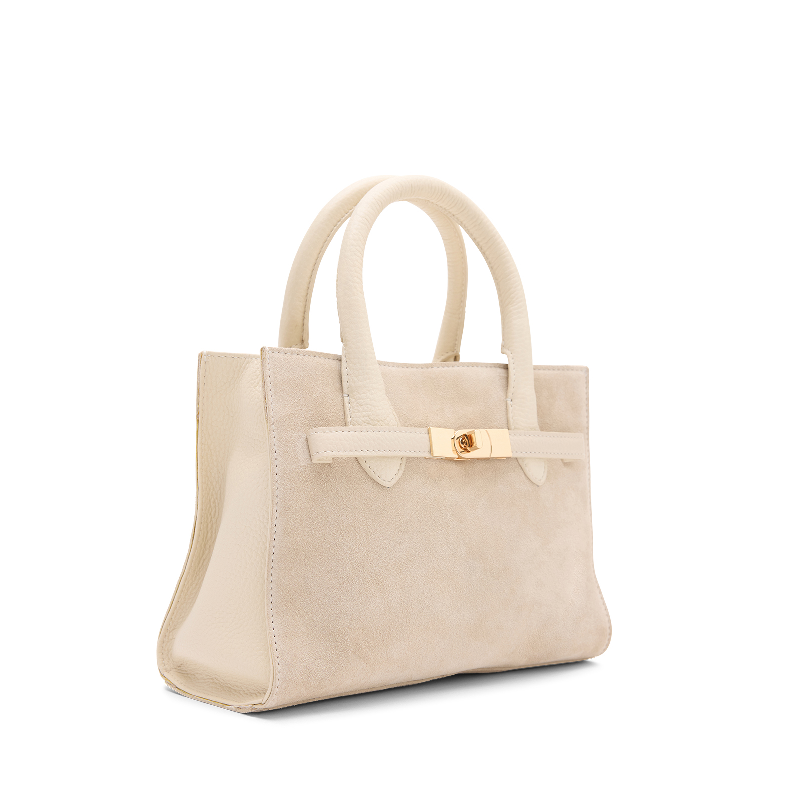 Off white suède handtas
