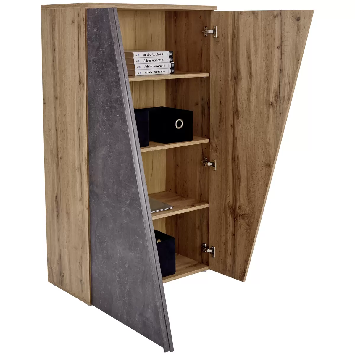 Highboard Venedig Betonoptik,Eiche