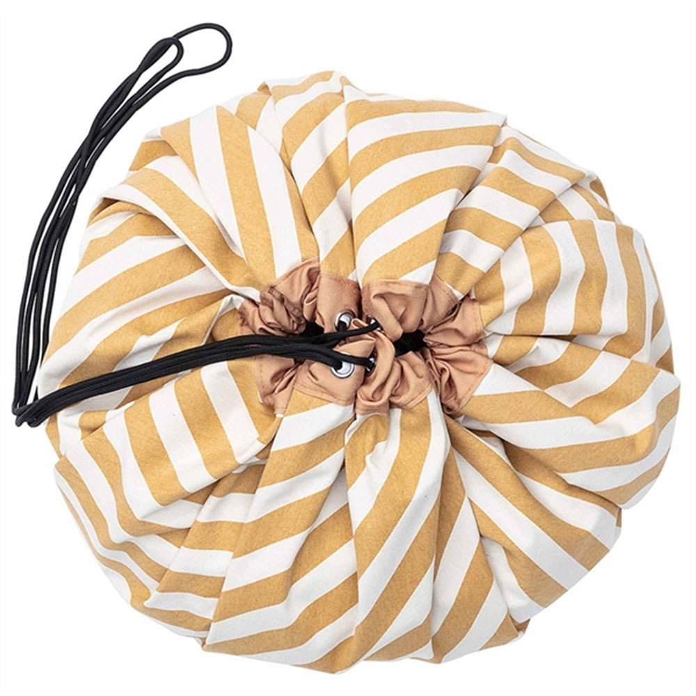 2-i-1 Legetæppe Stripes mustard - Play&Go