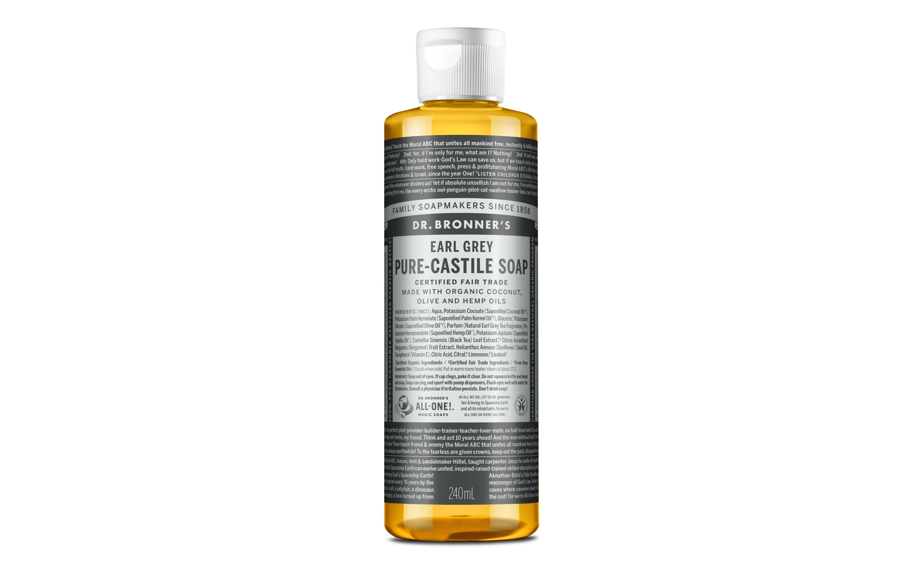 Flüssigseife 18 in 1 Earl Grey 240 mlReine Naturseife mit dem süssen Duft von Pfirsich und frischer Bergamotte