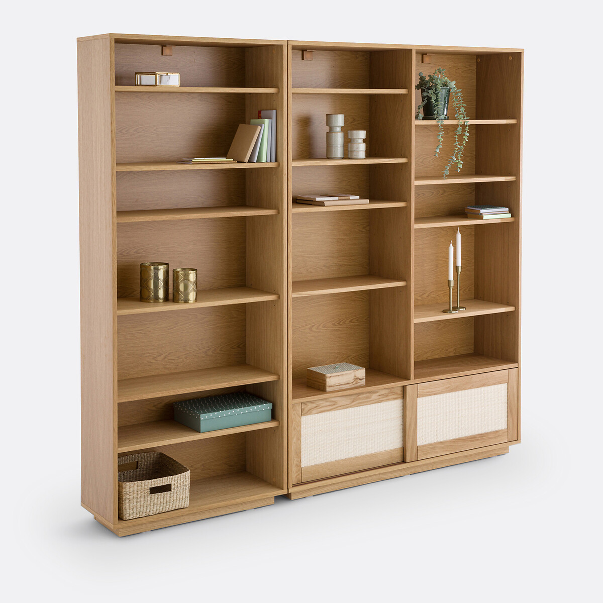 LA REDOUTE INTERIEURS<br>Módulo de estante em carvalho/rattan, Palano