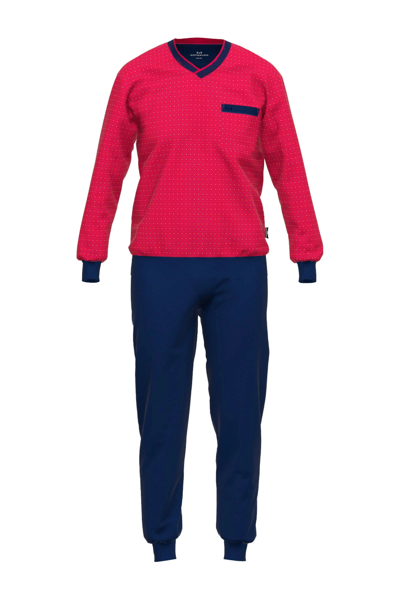Götzburg pyjama rood/donkerblauw