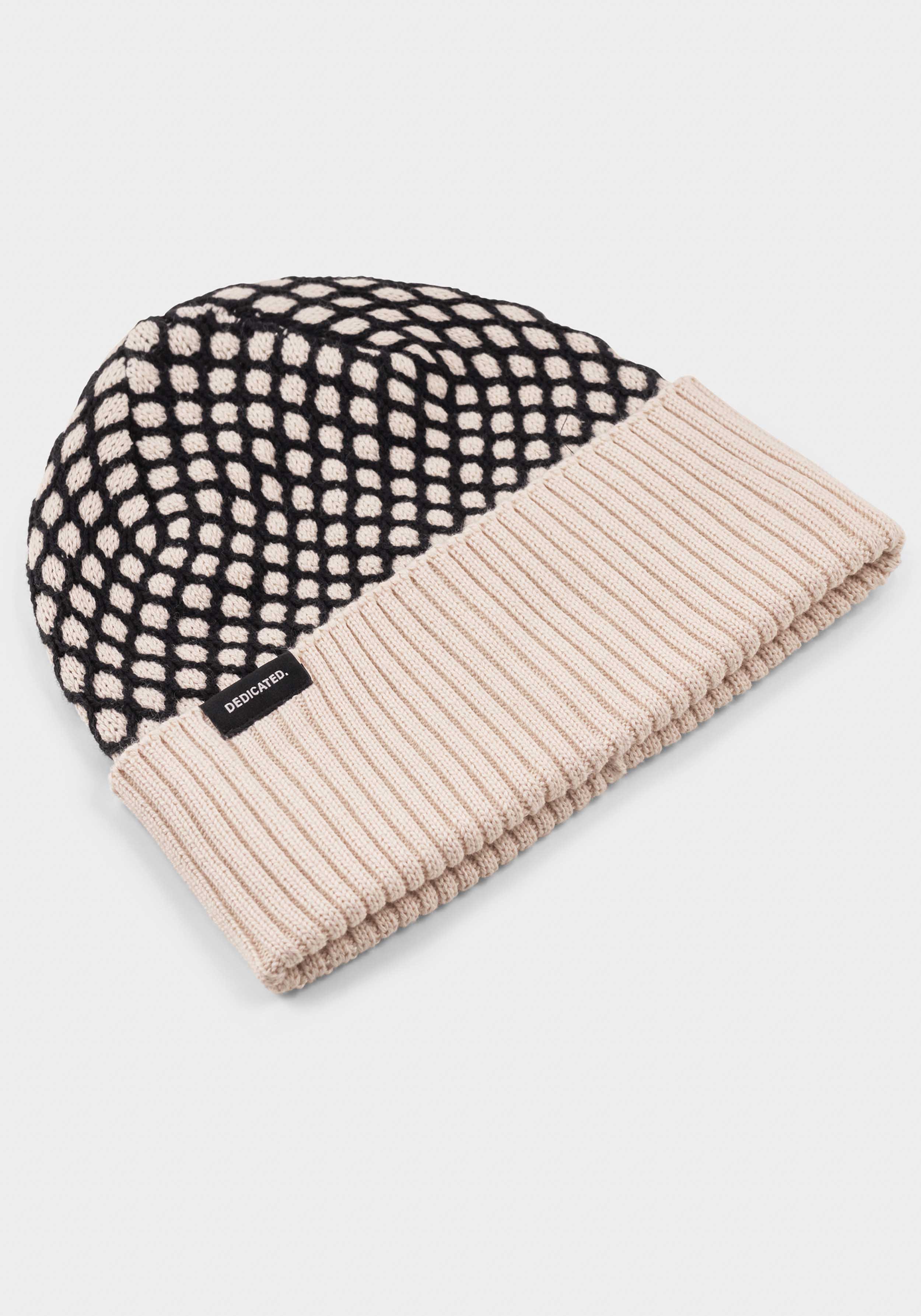 Dedicated Beanie Hemavan Bubble Knit Black/Vanilla Whitecap Gray