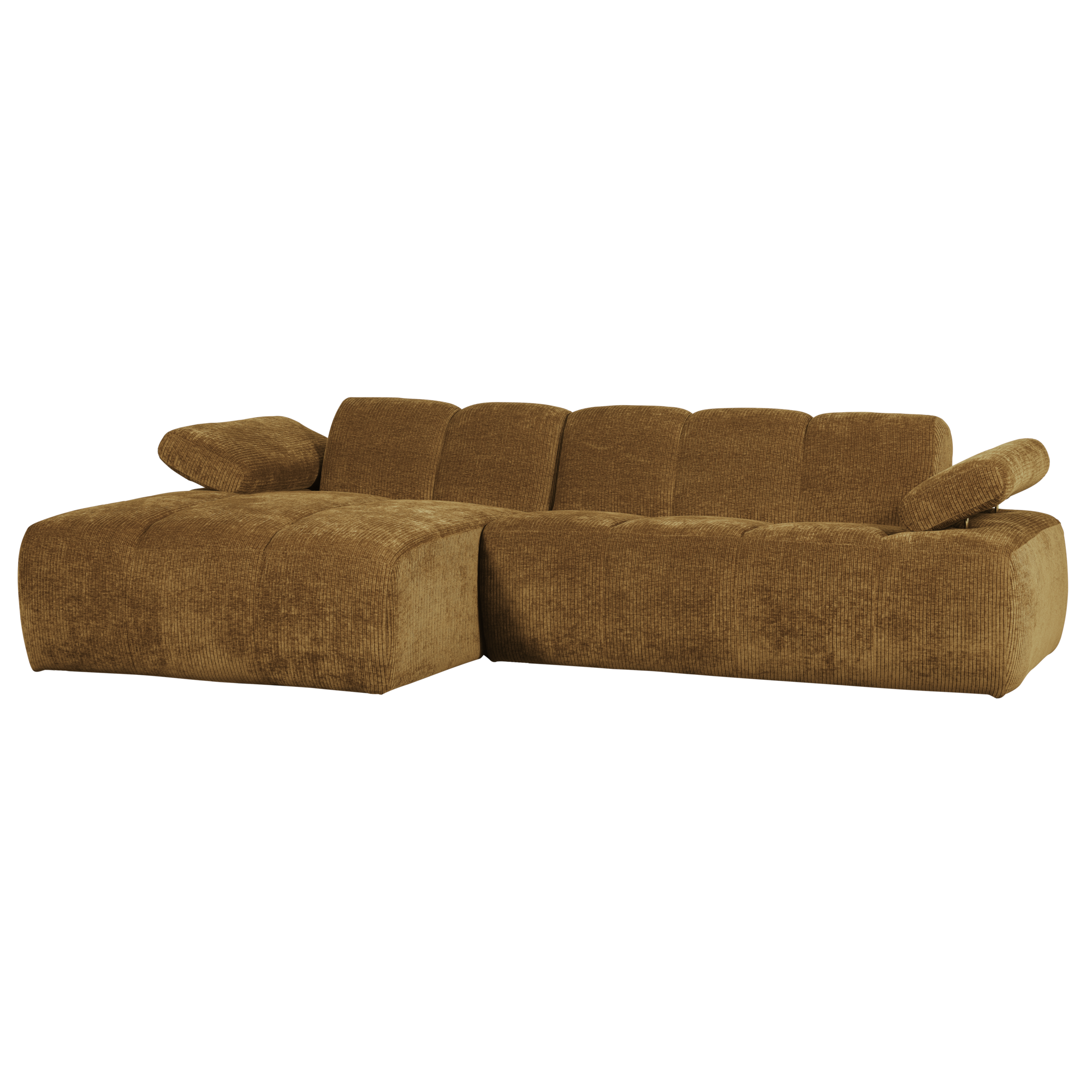 Chaise Longue Mojo Mojo Chaise Longue Links - Geweven Ribstof - Honinggeel