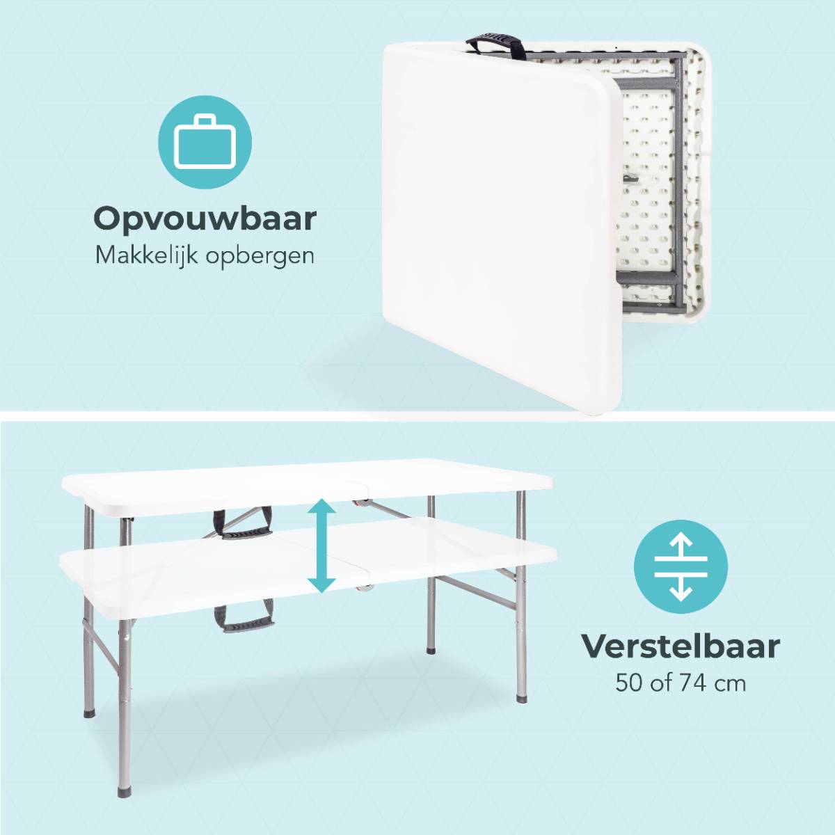 LifeGoods Inklapbare tafel 120x60 cm - White