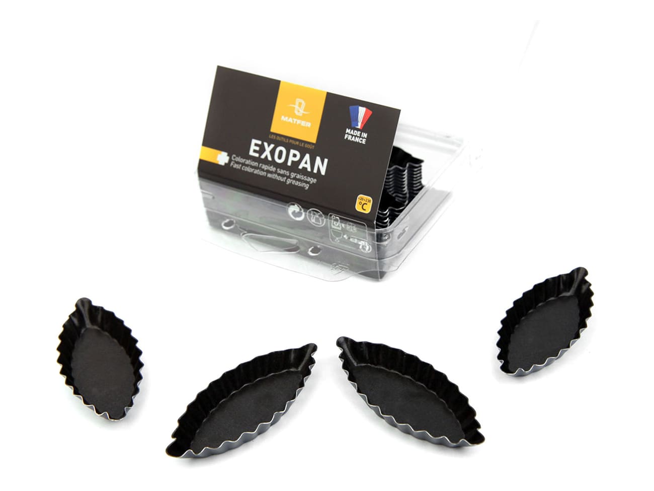 Moule barquette cannelée - Exopan® - 10 cm (x 25) - Matfer