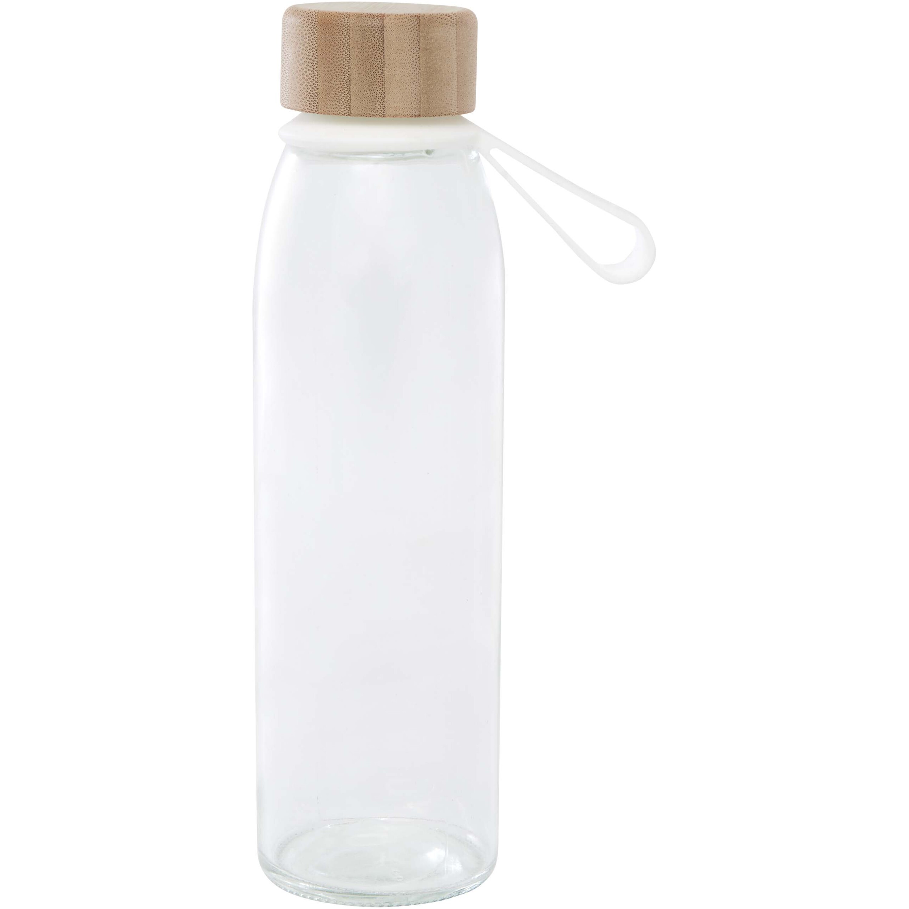 PF Concept 100853 - Bouteille d'eau en verre Porto de 500 ml avec poignée en silicone et couvercle en bambou