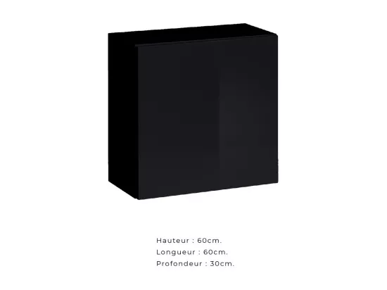 Armoire suspendue – Noir – Collection SWITCH – 60x60 cm – Design moderne