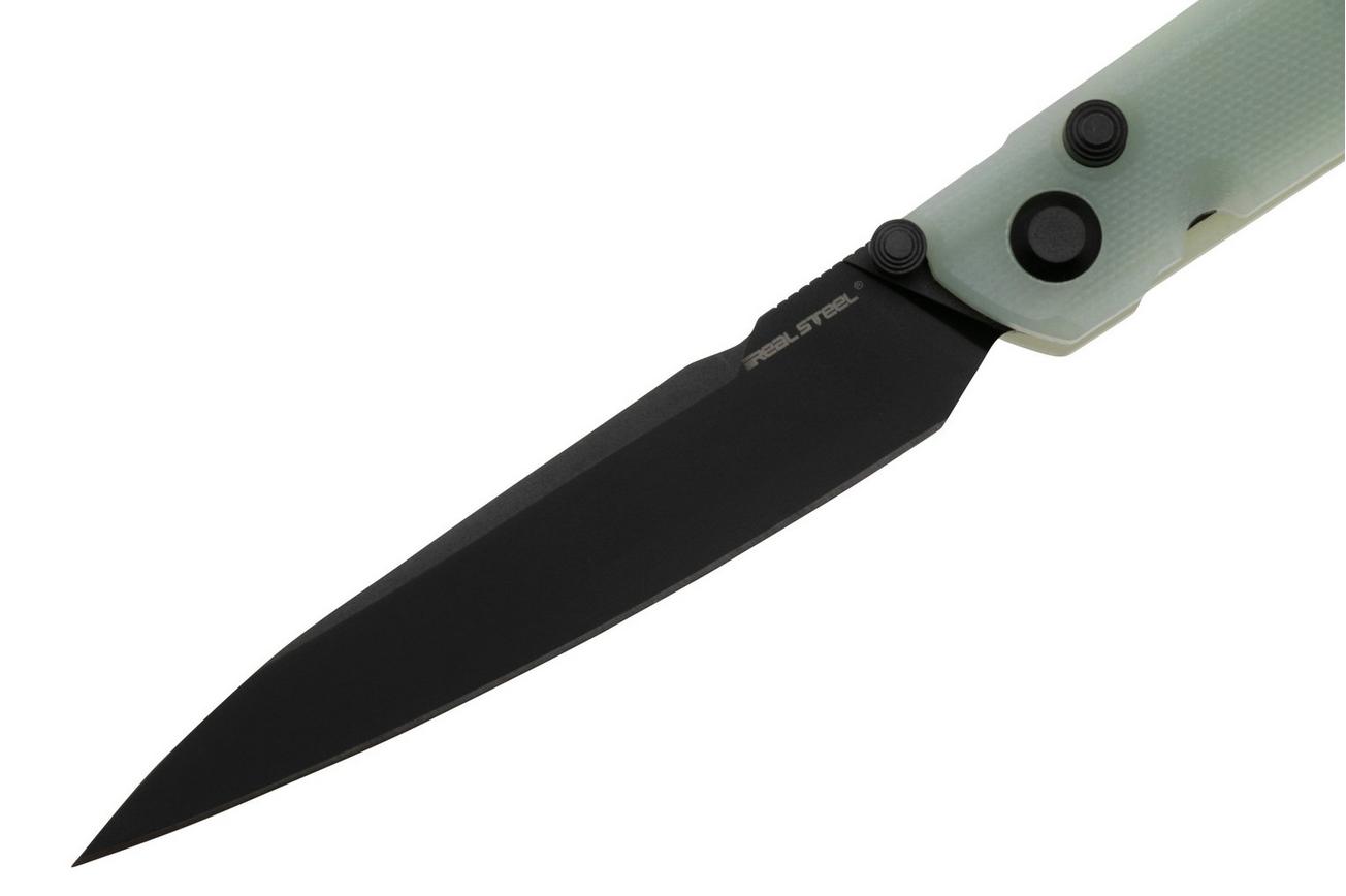 Real Steel G5 Metamorph Button Lock 7832N Black 14C28N, Natural G10, zakmes, Ostap Hel design