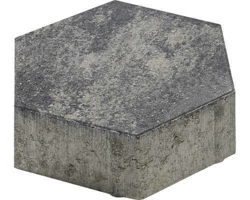 Straatsteen, in elkaar grijpende bestrating, honingraatpatroon, zeshoekig, grijs-antraciet melange, 24,8 cm x 21,5 cm x 8 cm